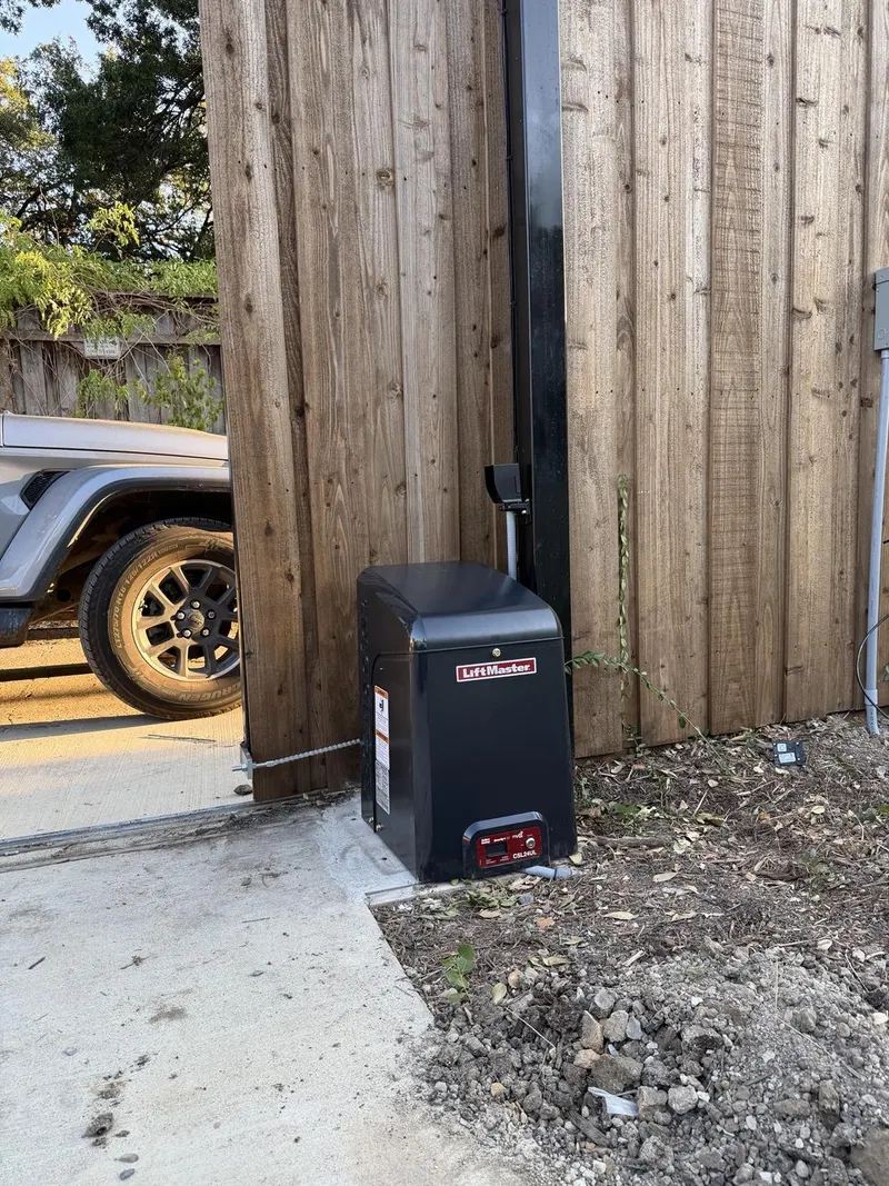 Closer view of the installed LiftMaster operator.