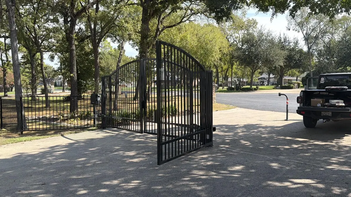 Double swing gate shown in the open position.