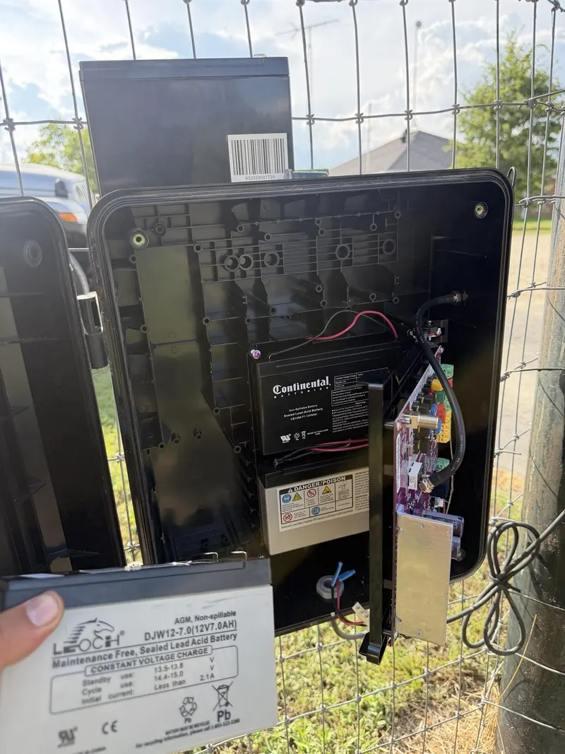 Control enclosure and backup battery compartment during the repair.
