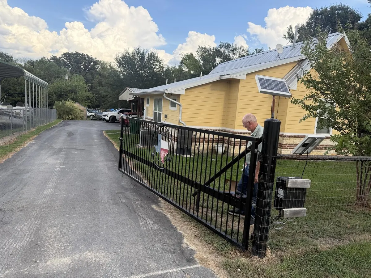 View of the swing gate from inside the property.