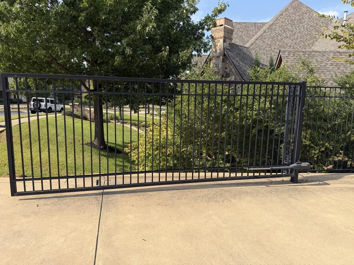 Swing gate at the Southlake property.